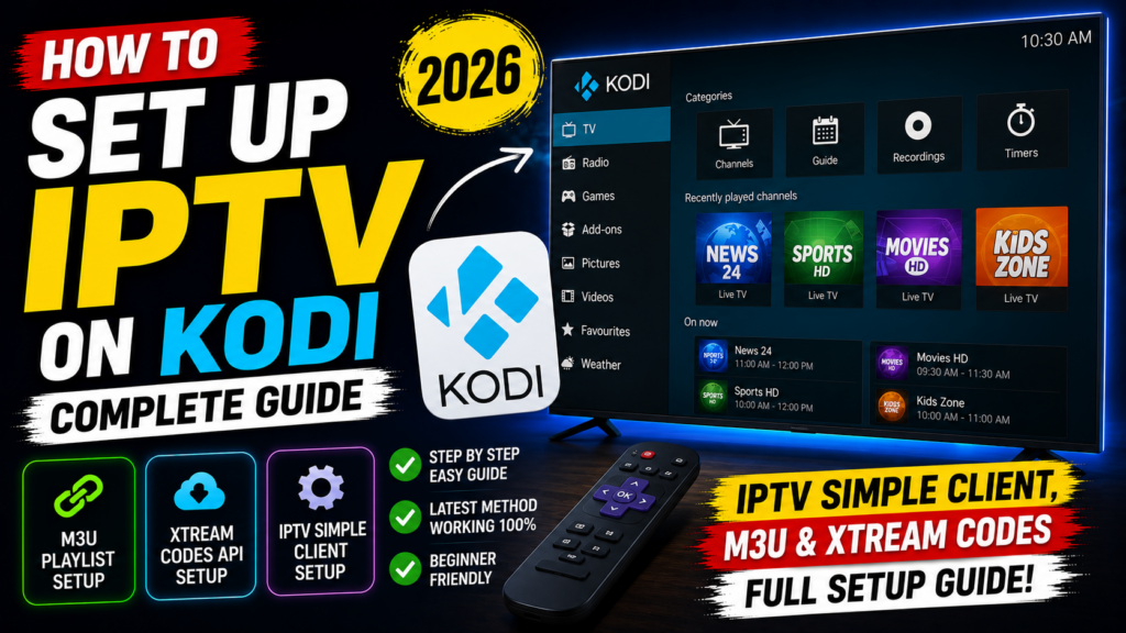 How to SetUp IPTV on Kodi Complete Guide to IPTV Simple Client, M3U & Xtream Codes (2026)